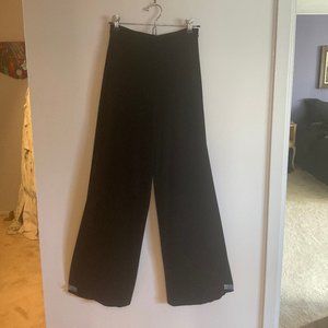 Anna Bella Wide Leg Velvet Pants with Side Slit on Left - Size Medium